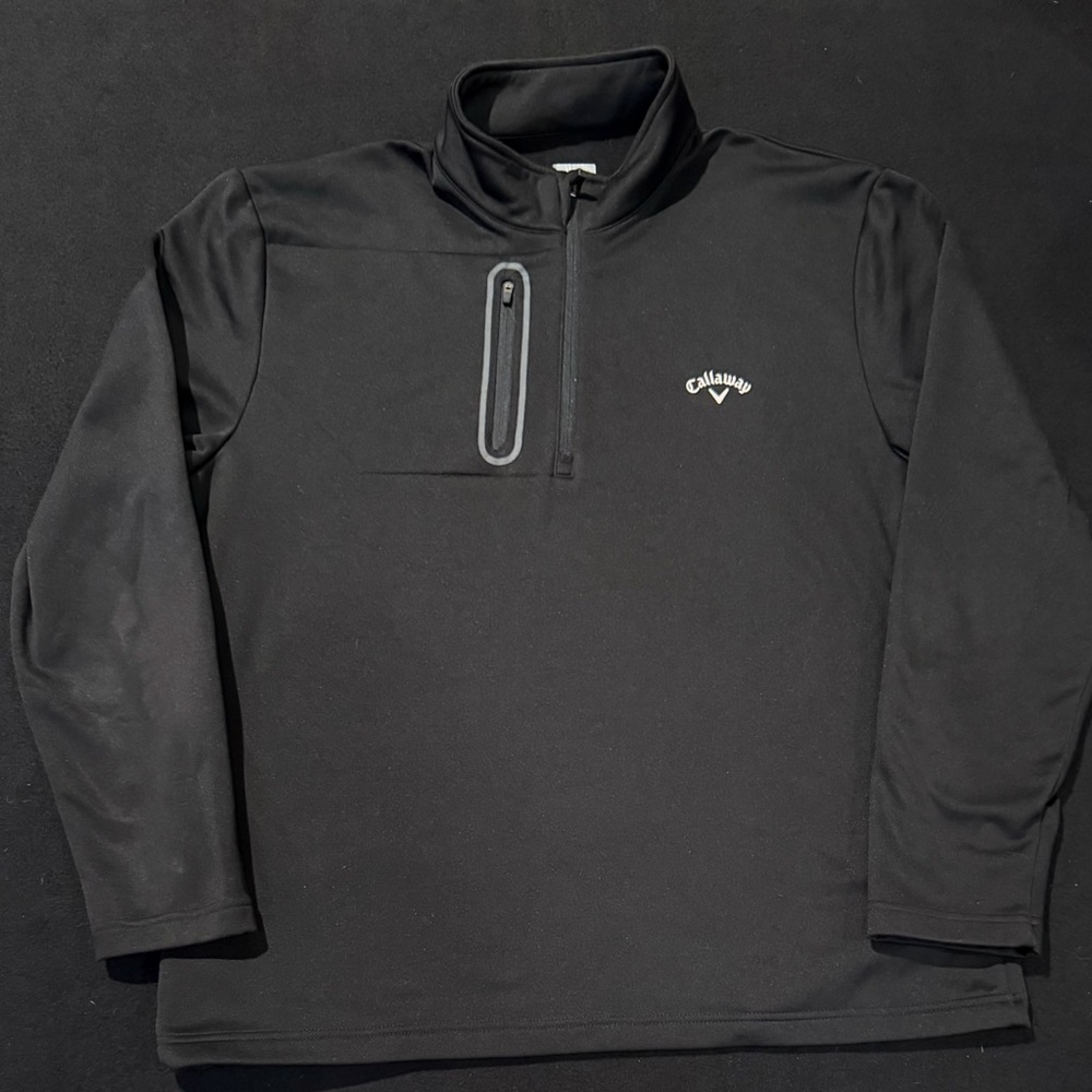 Callaway 1/4 Zip Black Long Sleeve Mens Pullover Men's Size XL